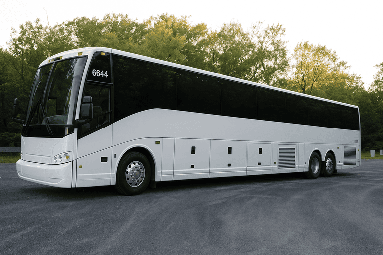 exterior of Bus Rental Company Las Vegas coach bus