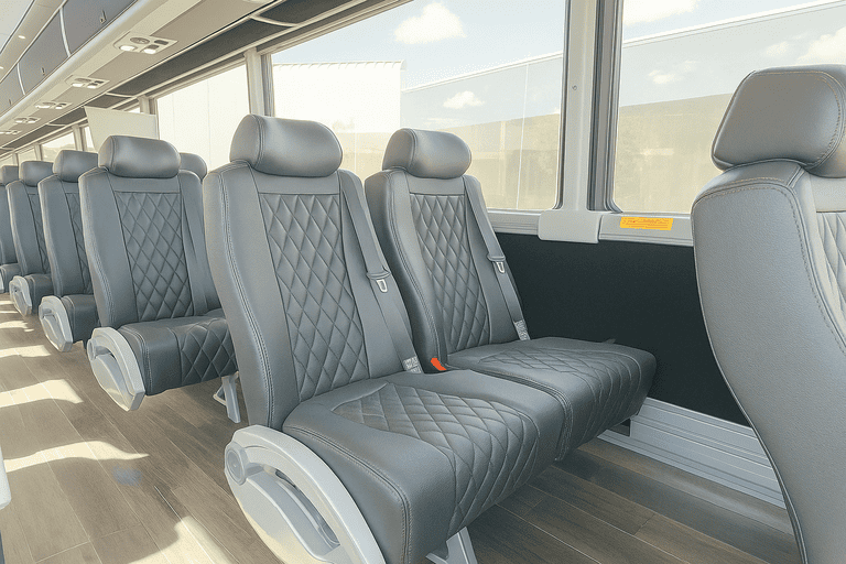 interior of Bus Rental Company Las Vegas charter bus