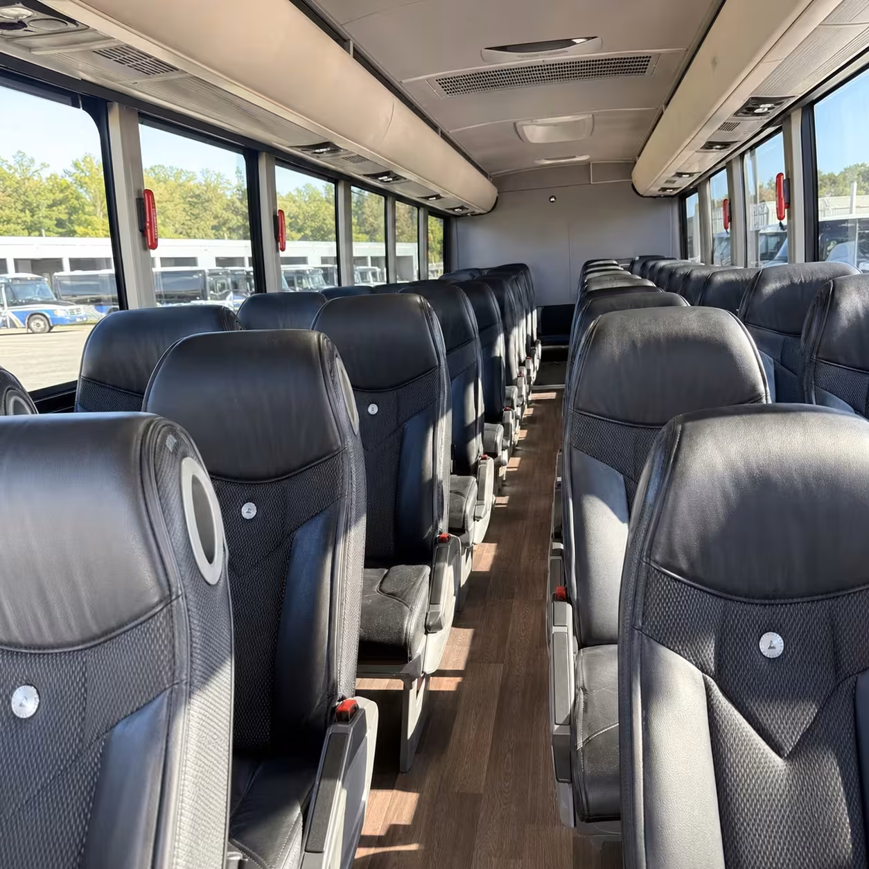 56 passenger charter bus inside