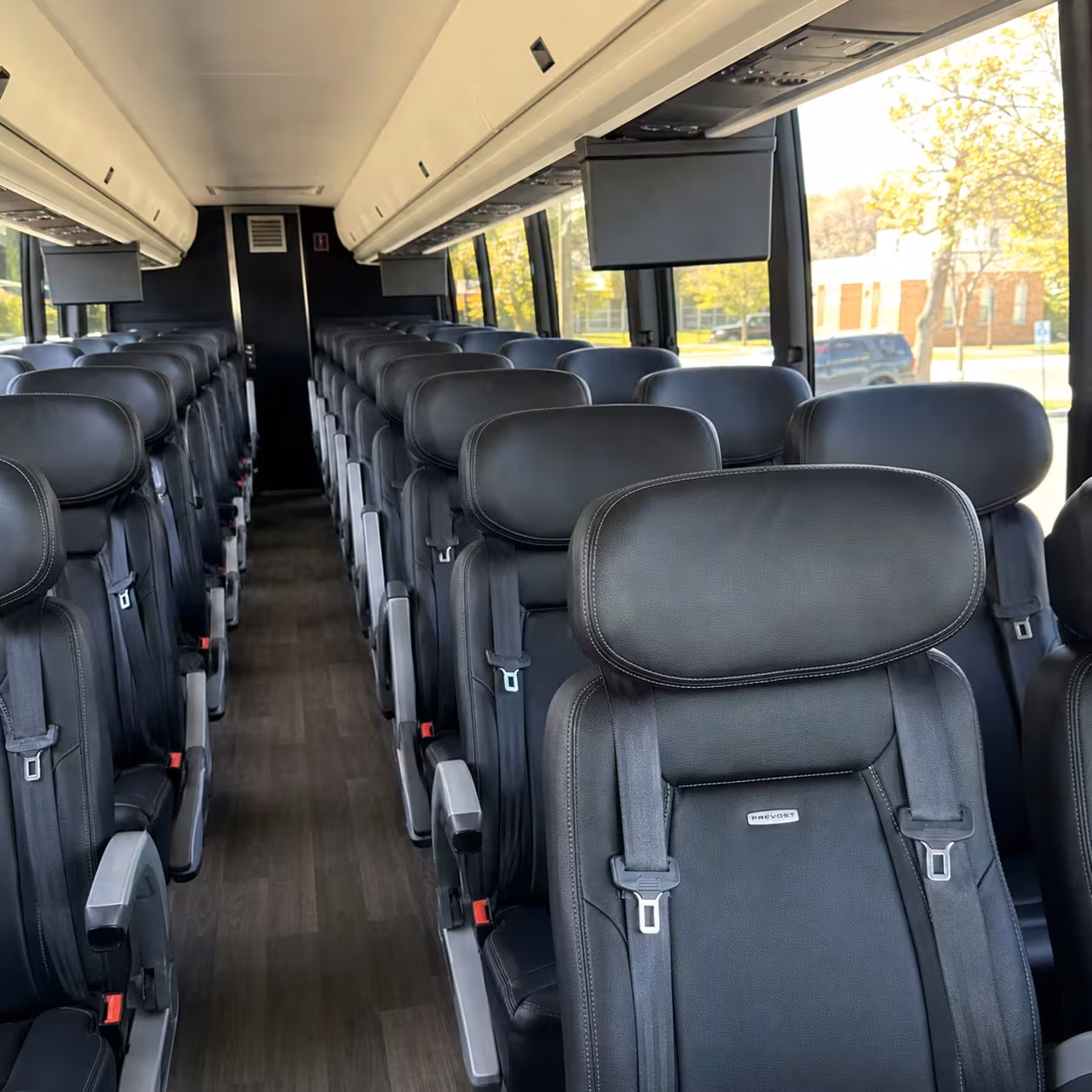 56 passenger charter bus interior